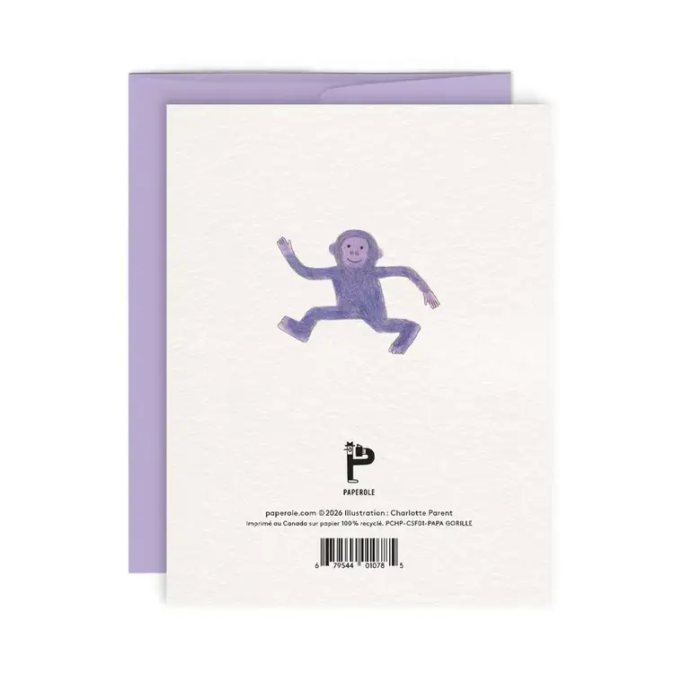 Paperole Carte de souhaits - PAPA GORILLE