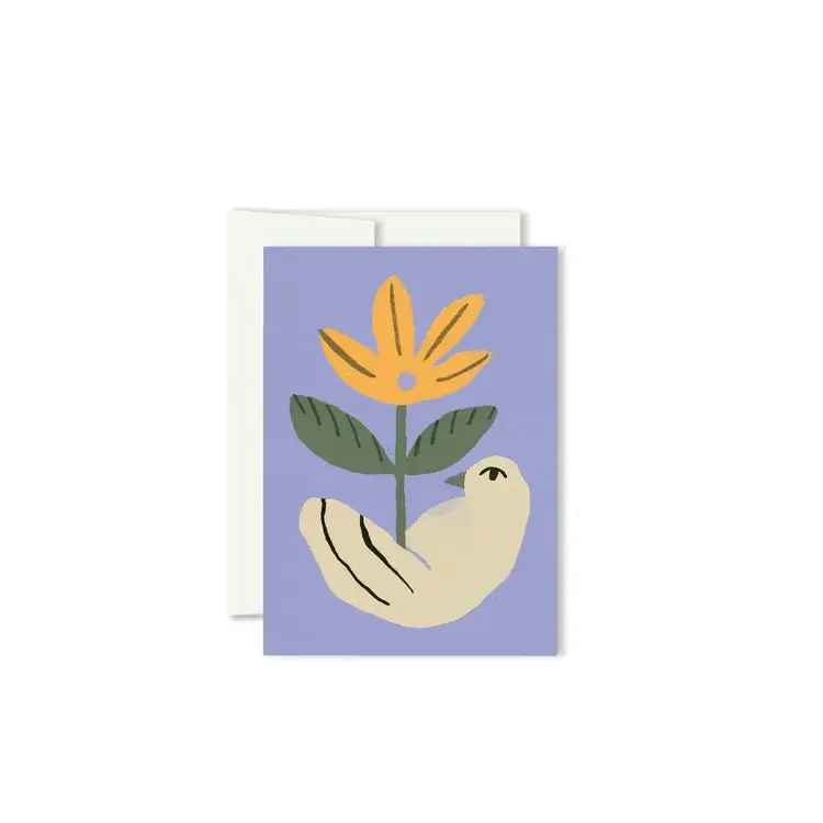 Paperole Mini carte de souhaits - L’OISEAU FLEUR