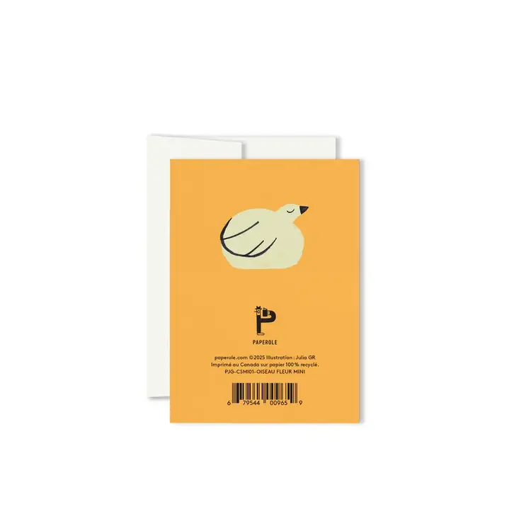 Paperole Mini carte de souhaits - L’OISEAU FLEUR