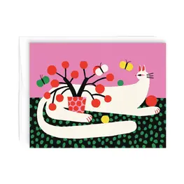 Paperole Carte de souhaits - CHAT BLANC