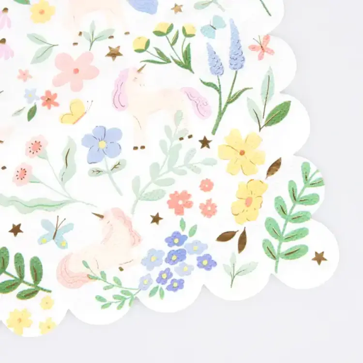 Meri Meri Grandes serviettes de table - Licornes des prés