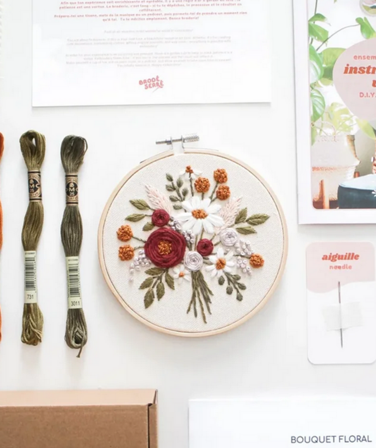 Brodé Serré Kit de broderie D.I.Y - Bouquet floral