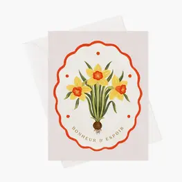 Marie-Lise Carte de souhaits - Jonquilles