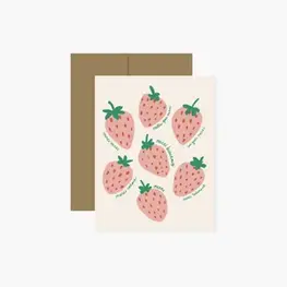 Boucle et Papier Carte de souhaits - Merci Fraises