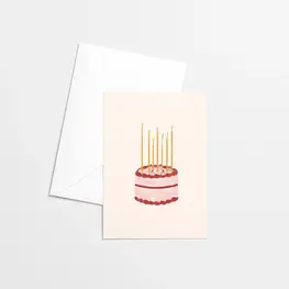 Citron & Miel Carte de souhaits - Gâteau rouge