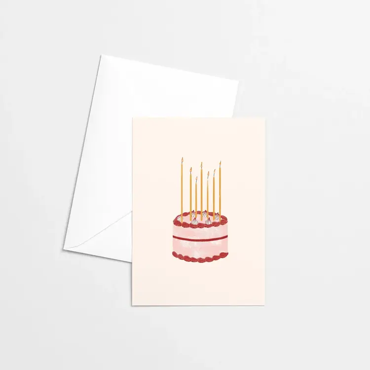 Citron & Miel Carte de souhaits - Gâteau rouge