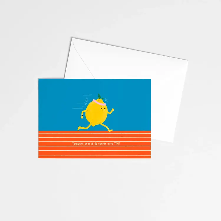 Citron & Miel Carte de souhaits - Citron qui court