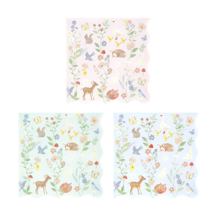 Meri Meri Grandes serviettes - Petits animals