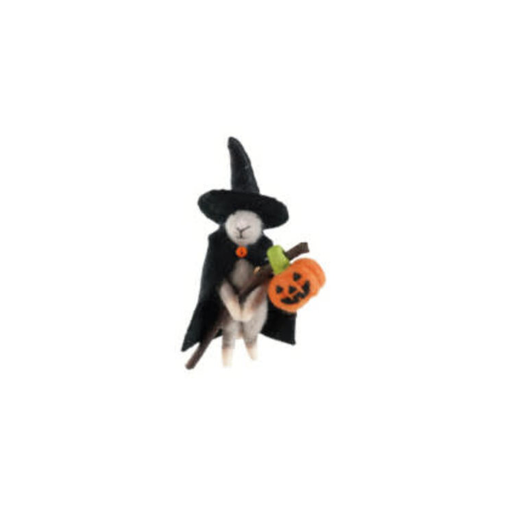 Creative Coop Souris - Halloween - Balais et citrouille