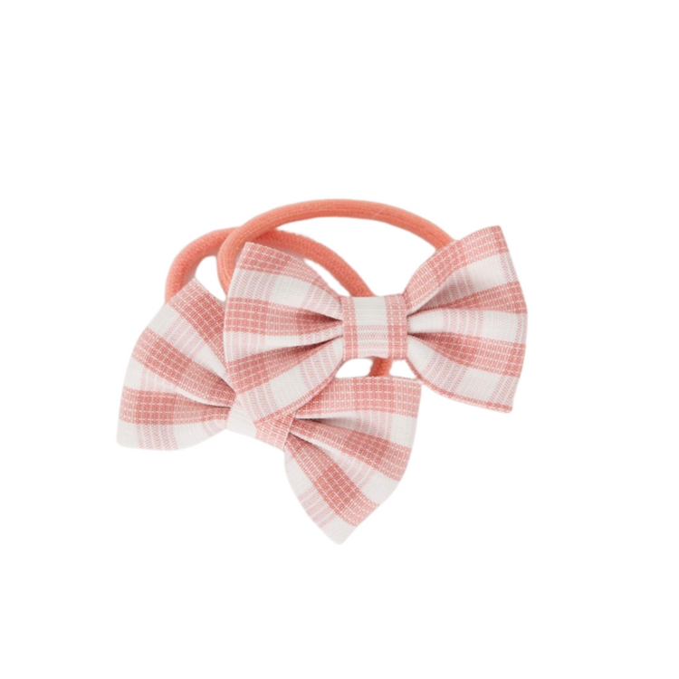 Baluchon Duo mini élastiques en tissu - Carreaux roses