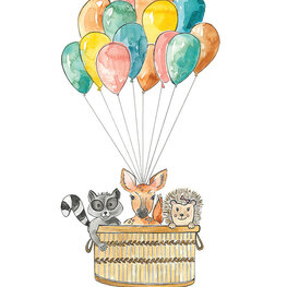 Stéphanie Renière Carte de souhaits - Ballons - Bienvenue bébé