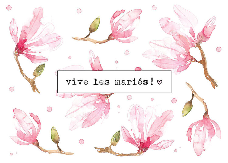 Stéphanie Renière Carte de souhaits - Vive les mariés!