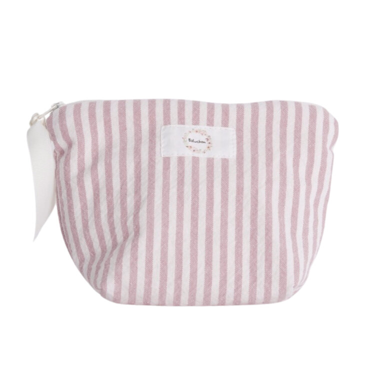 Baluchon Sac à cosmétique - Petit - Rayure mauve