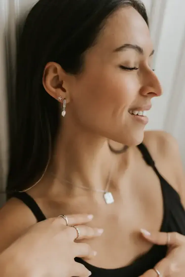 Soha & Co. Boucles d'oreilles - Camélia - Argent