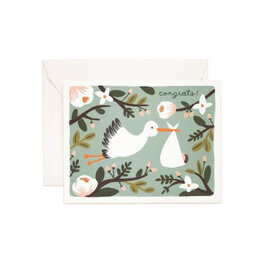 Rifle & co Carte de souhaits - Félicitations cigogne