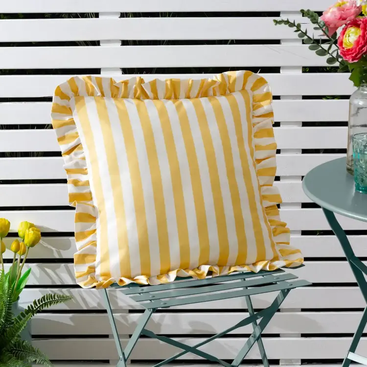 Riva Home Coussin d'extérieur Lottie - Rayé jaune