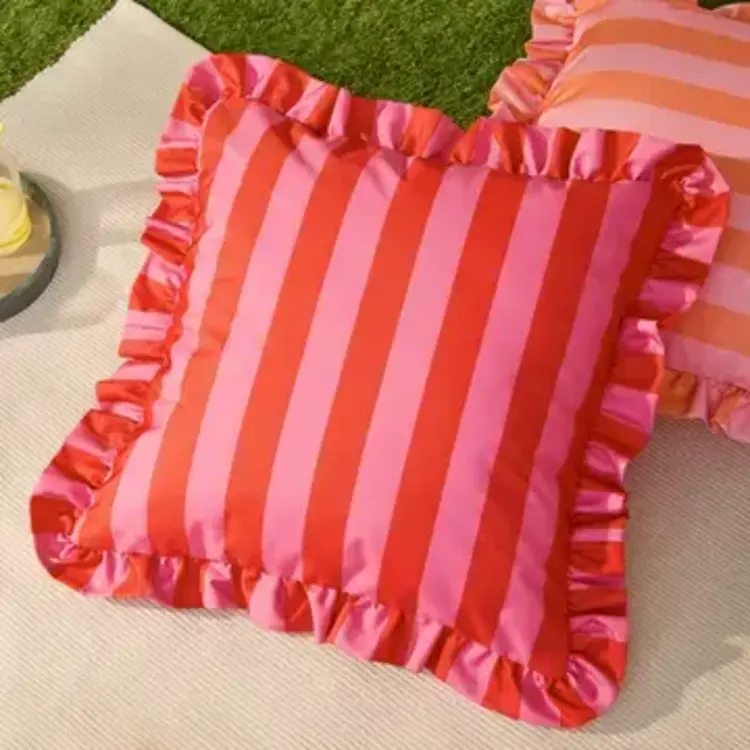 Riva Home Coussin d'extérieur - Palm Royale - Rose & Rouge