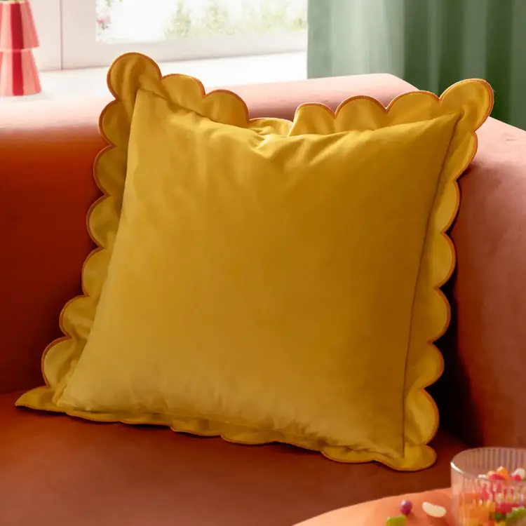 Riva Home Coussin en velours - Citron & Gingembre