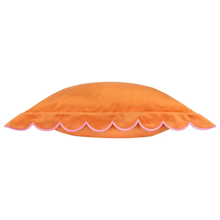 Riva Home Coussin en velours - Orange & Rose