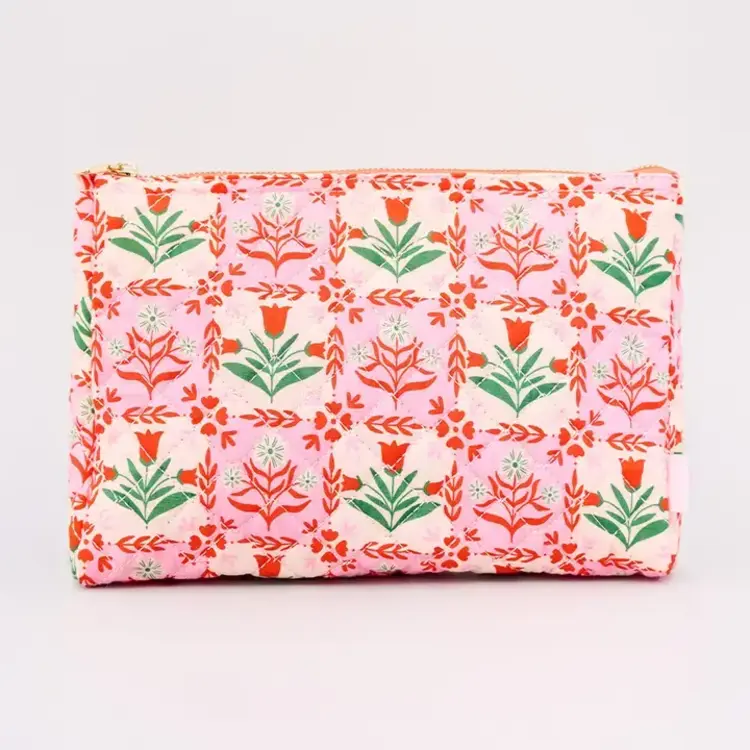 Ban.do Pochette matelassée - Floral et carreaux roses