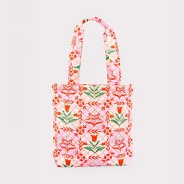 Ban.do Sac fourre-tout matelassé - Floral et carreaux roses