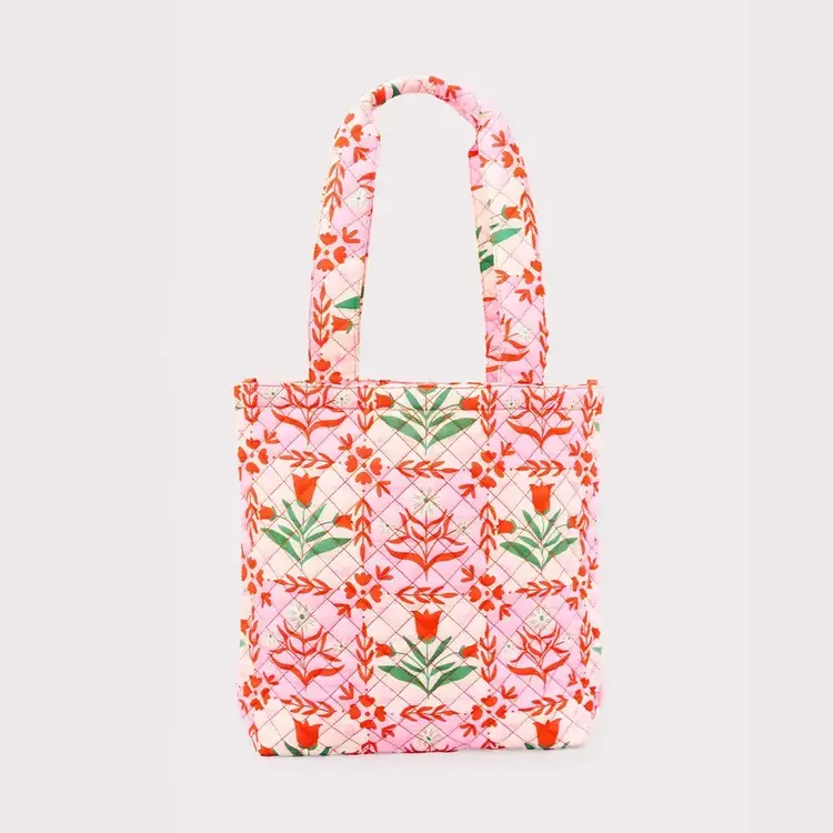 Ban.do Sac fourre-tout matelassé - Floral et carreaux roses