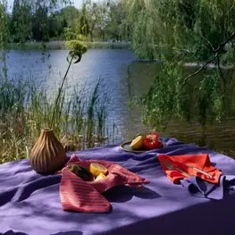 Eve Gravel Nappe vibrante - Pensée - 157 x 244 cm