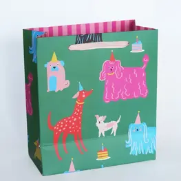 Idlewild Co. Sac cadeau - Moyen - Chiens de fête