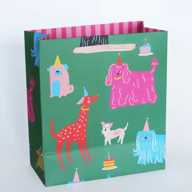 Idlewild Co. Sac cadeau - Moyen - Chiens de fête