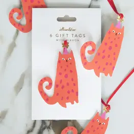 Idlewild Co. Étiquettes cadeaux - Chat festif