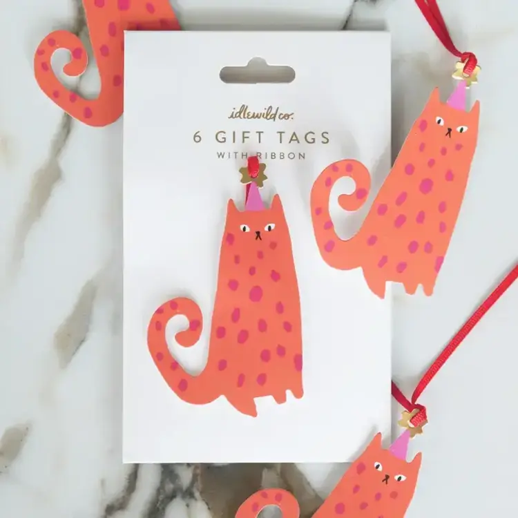 Idlewild Co. Étiquettes cadeaux - Chat festif
