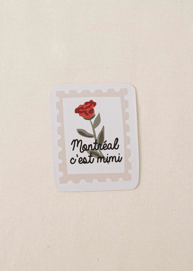 Mimi & August Autocollant - Timbre de fleurs - Montréal c'est mimi