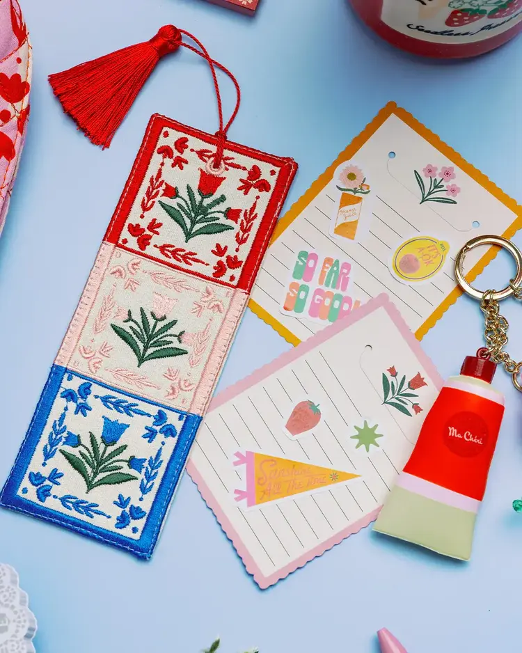 Ban.do Marque-page brodé - motif floral folklorique