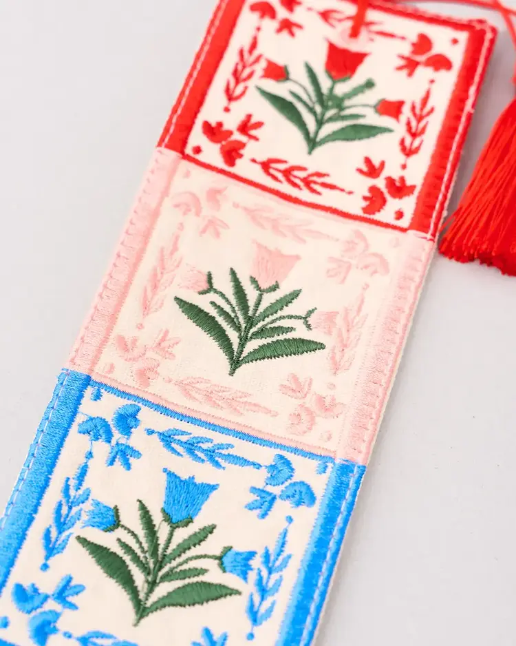 Ban.do Marque-page brodé - motif floral folklorique