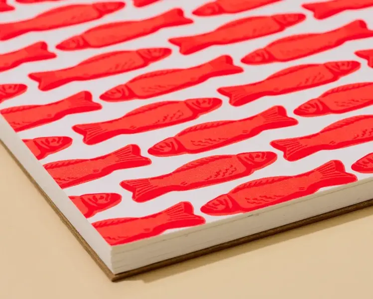 And Here We Are Carnet à spirale non ligné - Poisson gélifié rouge