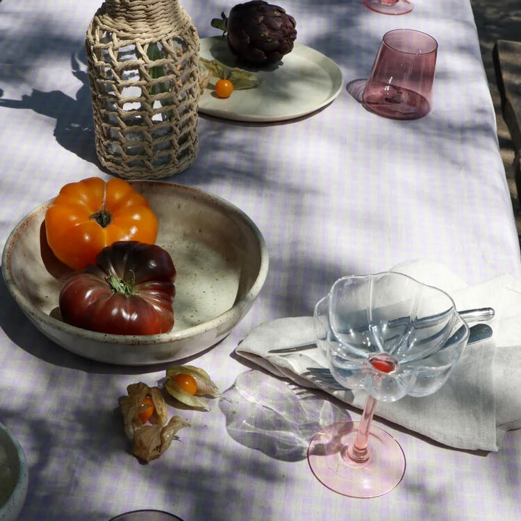 Eve Gravel Nappe pastel - Nature/Lilas - 157 x 244 cm