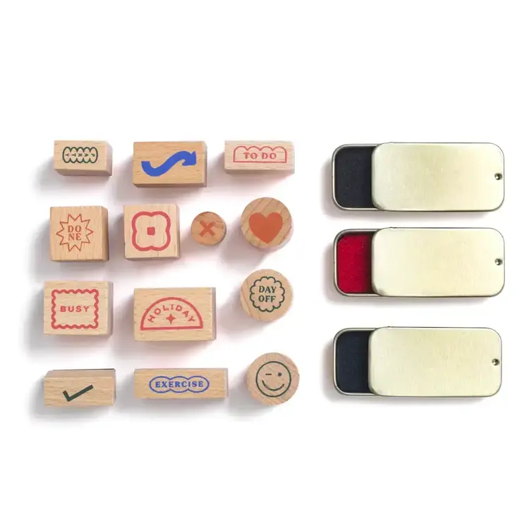 Papier Ensemble de tampons pour planificateur - Bonne journée