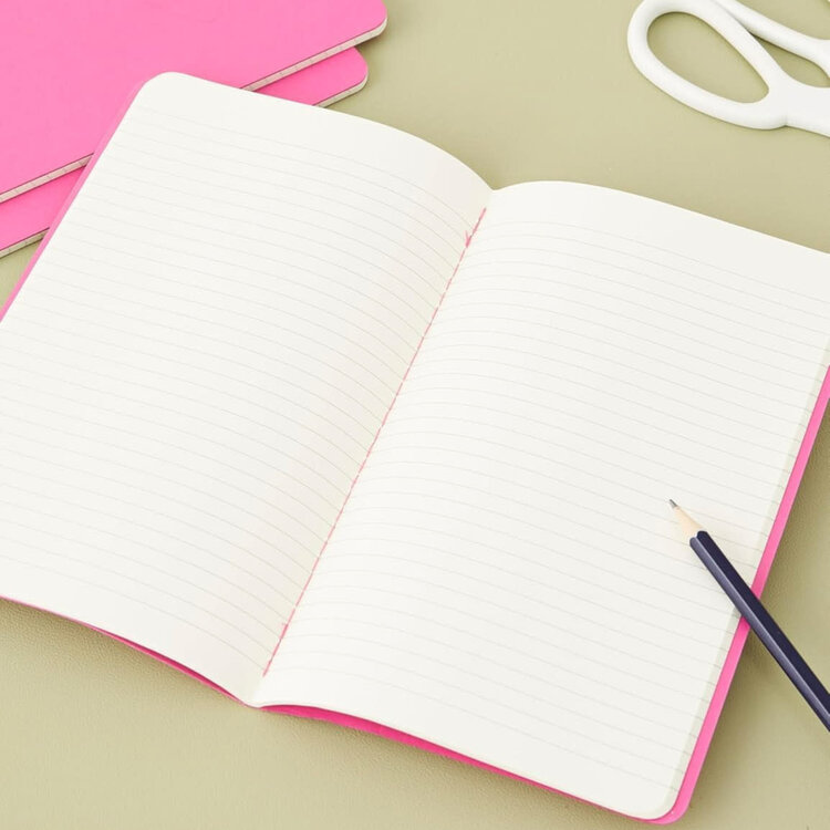 Moleskine Cahier Journal (X3) - Rose - Ligné - Large