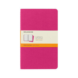 Moleskine Cahier Journal (X3) - Rose - Ligné - Large