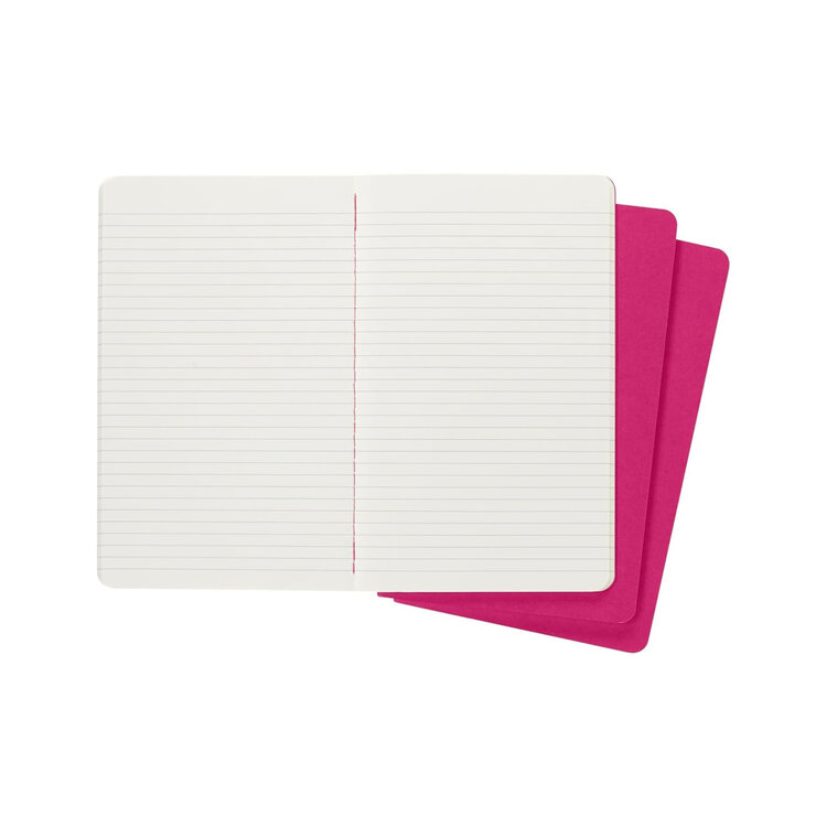 Moleskine Cahier Journal (X3) - Rose - Ligné - Large