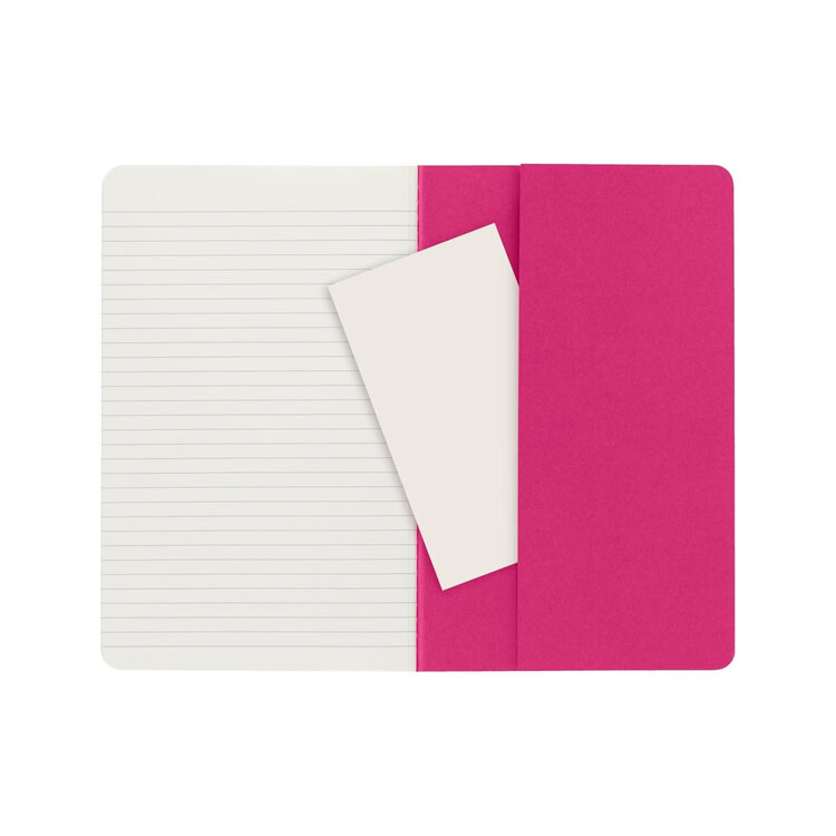 Moleskine Cahier Journal (X3) - Rose - Ligné - Large