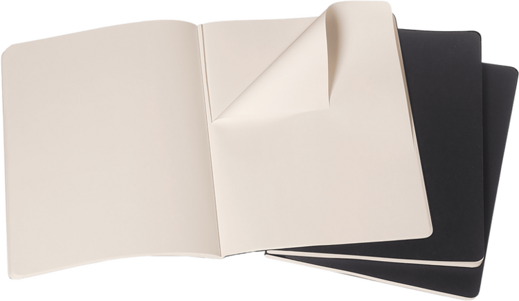 Moleskine Cahier Journal (X3) - Noir - Page blanche - X-Large