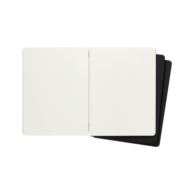Moleskine Cahier Journal (X3) - Noir - Page blanche - X-Large
