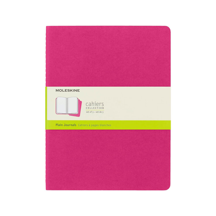 Moleskine Cahier Journal (X3) - Rose - Page blanche - X-Large