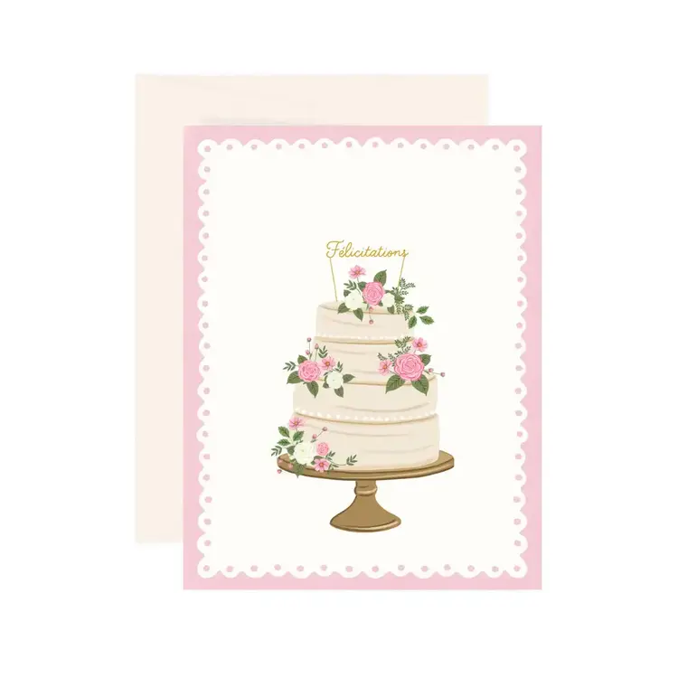Paige &Willow Carte de souhaits - Félicitations Gâteau de mariage