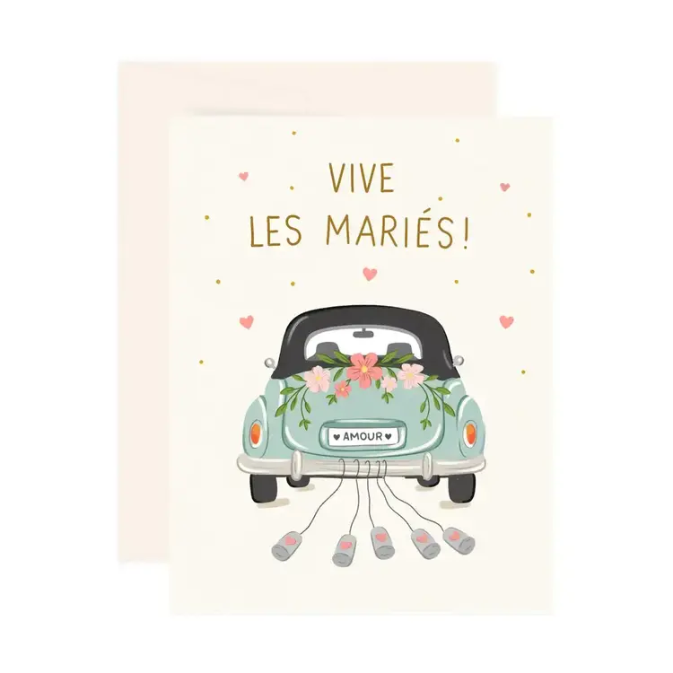Paige &Willow Carte de souhaits - Vive les mariés!