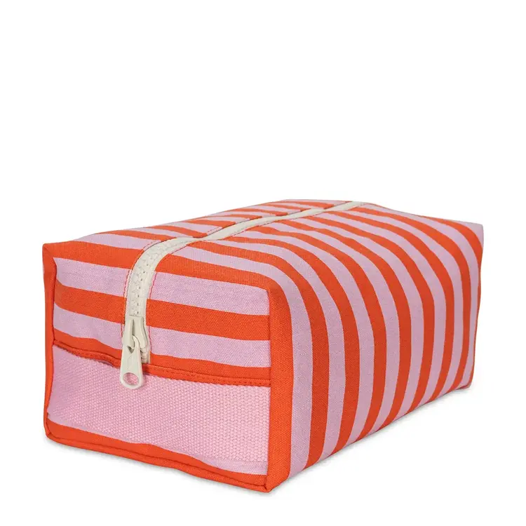 Fluf Pochette de voyage - Rayures roses et rouges
