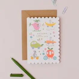 Mifkins Carte de souhaits - Bienvenue bébé - Fruits