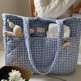 Dans le sac Sac à couches en coton biologique - Vichy - Marine