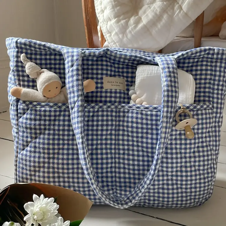 Dans le sac Sac à couches en coton biologique - Vichy - Marine
